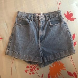 High waisted denim shorts
